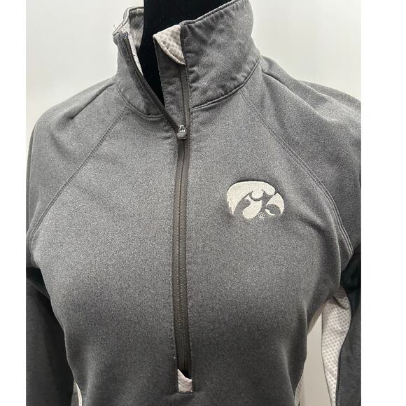 Under Armour Hawkeyes Pullover 1/2 Zip ColdGear Semi-Fitted Pullover Gray - Picture 1 of 5